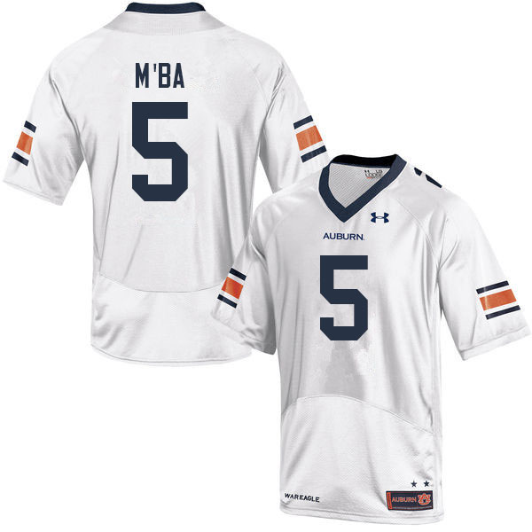 Auburn Tigers Men's Jeffrey M'Ba #5 White Under Armour Stitched College 2022 NCAA Authentic Football Jersey AEE4774GJ
